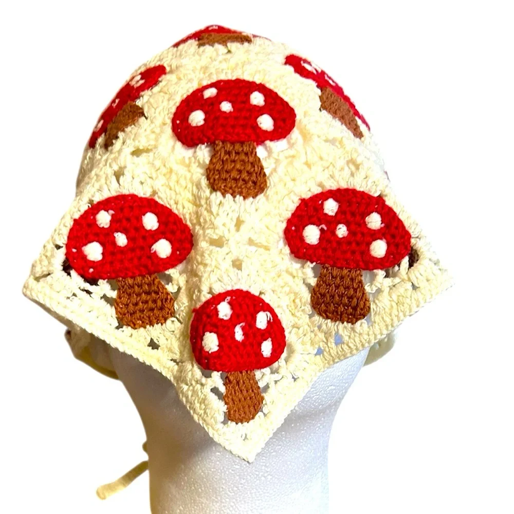 Sunday State Crochet Bandana with Mushroom Design
